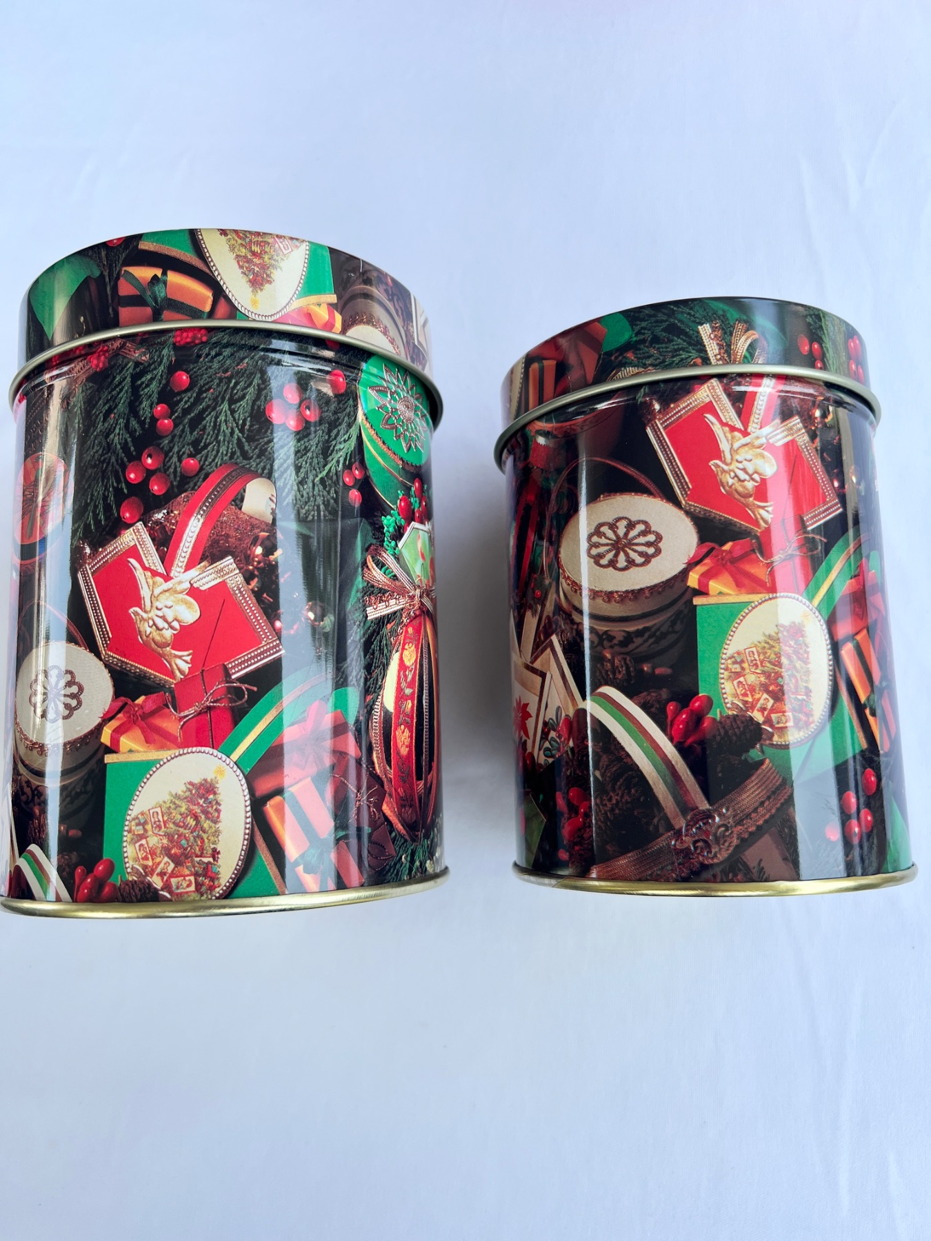 Christmas Holiday Metal Tins (Set of 2) - S&D Sales Decorative Storage